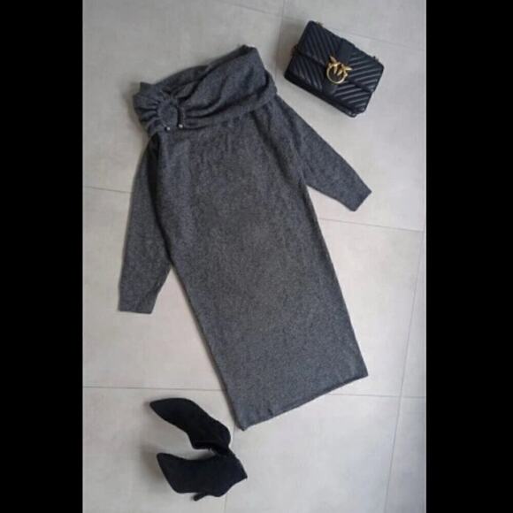 ZARA Off-the-Shoulder Knit Dress NWT - Picture 15 of 16